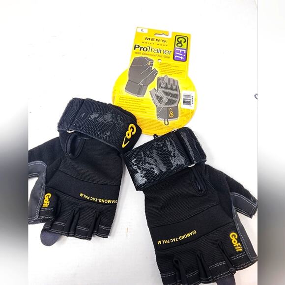 Men's Black Workout Gloves Training Black Adjustable Pro Trainer Go Fit Size L - Picture 1 of 9